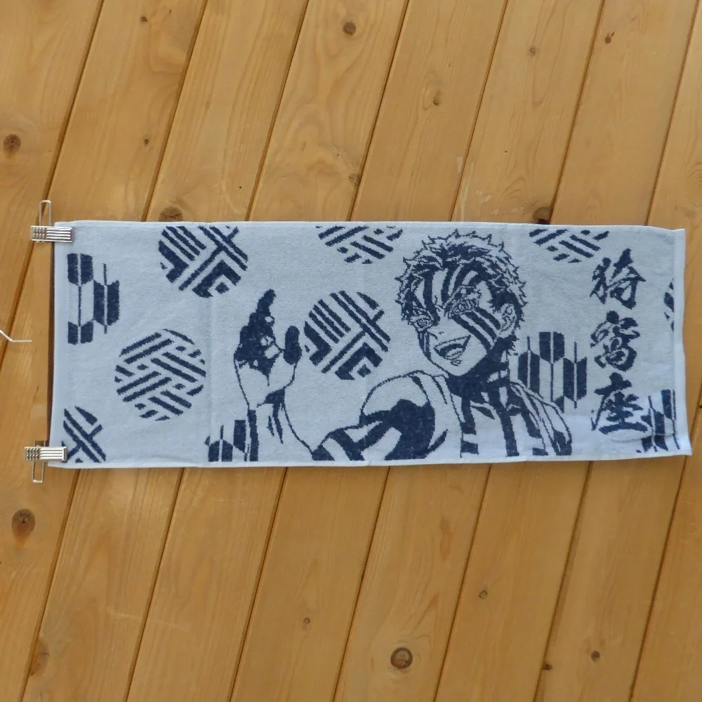 Kimetsu no Yaiba 鬼滅の刃 Damon Slayer Blue Face Towel New Akaza
